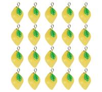 DECHOUS 20pcs Breloques Agrume en Résine Jaune pour Bracelet à Breloques Agrume, Fabrication de Bijoux et Projets D'artisanat Diy, Style Frais et Estival Sandales Femme