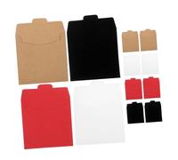 DECHOUS 20pièces Papier pour CD DVD Enveloppes De Rangement Kraft pour Classement Pratique Rouge Noir Blanc Naturel Et Stockage De Collection De Disques