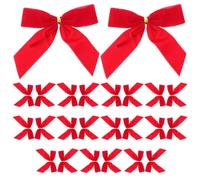 DECHOUS 24 Pièces Nœud de Noël Décoration Festive Rouge en Velours pour | Usage Polyvalent pour Sapin et Tenue de Fête, Finition Soignée, Toucher Doux et Confortable