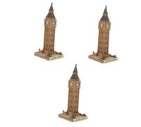 DECHOUS 3 Pièces Ornements Big Ben Douane Architecture Repère Construction La Voitures Modèles Statue d'animaux Décor Figurines Historiques Statue De La Liberté Mini Résine