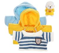 DECHOUS 3 Pièces Pull Ours Vêtements pour Animal en Peluche Encapuchonné Enfants Accessoires De Vêtements d'ours Notre Bleu Tenue Petits Ours Dessin Animé Mignon Nounours Poupées Mini Fil