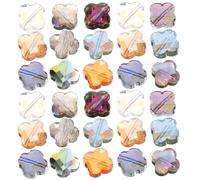 DECHOUS 30 Perles en Verre 12 MM Colorées de Trèfle à Quatre Feuilles 30 Pièces Perles DIY pour Création de Bracelets et Bijoux Accessoires Polyvalents pour Loisirs Créatifs et