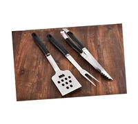 DECHOUS 3pièces Set Ustensiles Barbecue Acier Inoxydable Pince Fourchette Pelle Accessoires Gril Extérieur Compact Pratique