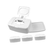 DECHOUS 4 pièces Boîte Distributrice Lingettes Portable Boîte Rangement Salle de Bain avec Capacité Spacieuse Plastique et Antidérapant pour Salon Chambre et Chambre