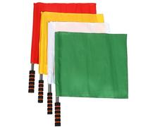 DECHOUS 4 pièces Drapeaux Arbitre Football Inoxydable Résistants Aux Intempéries Drapeaux de Signalisation Colorés pour Course et Match sur Terrain Sportif