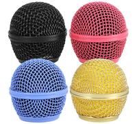 DECHOUS 4 pièces Kit Microphone Métal Remplacement pour Tête de Micro Accessoires Colorés Noir Or Rose Bleu pour Musiciens et Enregistrement Studio