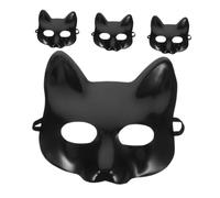 DECHOUS 4 pièces Masques Vierges Papier Mâché Masque Chat DIY à Décorer et Confortable Unisexe pour Adultes et Garçon Fille pour Halloween Cosplay Fête Costumée