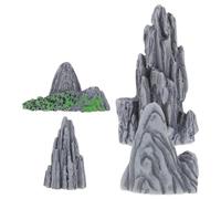 DECHOUS 4 Pièces Ornement de Rocaille Miniature en Résine Léger Détails Complexes pour Décoration de Micro-Paysage et Aménagement Extérieur Élégant