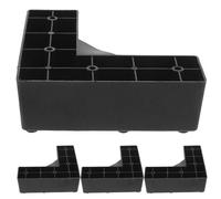 DECHOUS 4 Pièces Pied de Canapé en Plastique Noir L-Shaped pour Meubles, Rehausseur de Lit Léger et Stable, Protège Le Sol et Crée Plus D'espace de Rangement