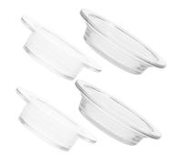 DECHOUS 4 Pièces Plateau en Verre Rond de Remplacement pour Chauffe-Cire | Diamètres 115mm et 119mm, Finition Transparente, Format Soucoupe pour Brûleur D’arômes Électrique