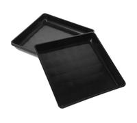DECHOUS 4 pièces Soucoupes Jardinière Rectangle Plastique PP Résistantes Plateau de Récupération Eau pour Pots de Fleurs Égouttoir Anti-Fuite pour Plantes Intérieur et Extérieur Noir