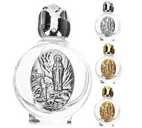 DECHOUS 4pièces Bouteille Eau Bénite Verre Réutilisable pour Eau Bénite ou Liquides Facile à Transporter Remplir