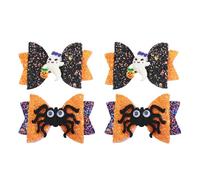 DECHOUS 4pièces Nœuds Pour Cheveux Halloween Barrettes Fantômes Coiffes Garçon Fille Danse Motifs Araignées