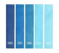 DECHOUS 5 Pièces Bande de Résistance Sangle de Yoga en Silicone Bleu, Lot, pour Étirement, Amélioration des Postures Difficiles, Musculation et Yoga