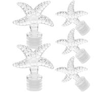 DECHOUS 5 Pièces Bouchon de Flacon de Parfum Vintage, Bouchon de Flacon Brumisateur, Plastique, Étoile Cristal Vintage, Fermeture Étanche, Anti-évaporation, pour Décoration Intérieure