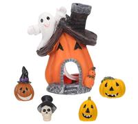 DECHOUS 5 Pièces Décoration D'aquarium Sûre et Texture Forme Citrouille en Résine Halloween Chic, Maison Mini Citrouille pour Aquarium et Jardin