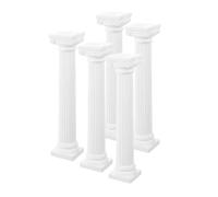 DECHOUS 5 pièces Mini Pilier Romain Décoratif pour Photographie et Maquettes Accessoire Polyvalent pour Décoration de Table et Scènes Blanc