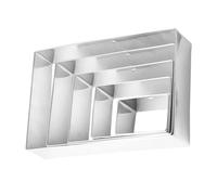 DECHOUS 5 pièces Rectangle Acier Inoxydable Moule à Biscuits et Pâtisserie Outil de Découpe pour Pâte et Mousse Set Polyvalent pour Cuisson et Gâteaux