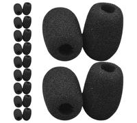 DECHOUS 50 Pièces Housse en Mousse Noire pour Microphone Casque, du Bruit | Remplacement Facile, Fixation Sécurisée, Confort D’usage, Lot pour Micro et Casque, Accessoire Discret