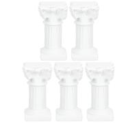 DECHOUS 5pcs Mini Colonnes Romaines en Résine Blanche Décoration Classique et Support Bougie pour Mariage et Décoration Intérieure Élégante