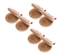 DECHOUS 6 Castagnettes à Doigts en Bois Petits Instruments de Percussion Légers Ensemble de 6 Pièces pour Garçon et Filles et Adultes Instrument DIY Portable Adapté à L’Apprentissage