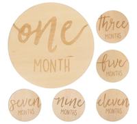 DECHOUS 6 Pièces Disques Mensuels Bois Double Face pour Rondelles de Croissance Mensuelle Pratiques et Sûres de Mois pour Suivi Du Développement et Cadeau Nouveaux Parents