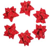 DECHOUS 6 Pièces Nœud Présent Rouge en Polyester pour Boîtes et Présents | Finition Satinée Brillante, Décoration Festive, Usage pour Présents Emballés, Boîtes Souvenirs et Événements