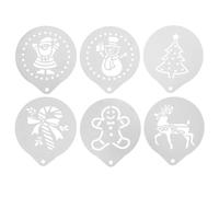 DECHOUS 6 Pièces Pochoirs à Café en Acier Inoxydable pour Décoration Créative de Gâteau et Café et Loisirs Artistiques