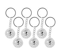 DECHOUS 6 pièces Porte-clés Boule Facettes Disco Mini Miroir Pendentif Multifonctionnel Adorable Cadeau Fête Anniversaire et Graduation