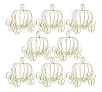 DECHOUS 8 Pièces Boîte à Bonbons Décoration Créative et Élégante de Chariot Citrouille Doré en Métal Contenant pour Cortège Nuptial pour Fêtes Maison