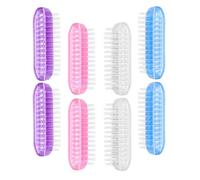 DECHOUS 8 Pièces Brosse à Ongles Double Face Plastique Nettoyant Ongle et Dépoussiérateur pour Manucure Outil de Soin des Manuel et Portable