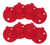 DECHOUS 8 Pièces Lot de Pochettes Couverts de Table Feutre Rouge Forme Boule de Noël Décorations Vaisselle de Banquet Festives Porte-Couverts Adorable pour Fête et Repas de Noël