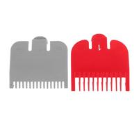 DECHOUS Accessoires Sabots de Tondeuse 2 Pièces, Guides de Coupe Professionnels Limiteur, Adaptés la Tondeuse Cheveux et Barbe, Usage Salon et Homme, Gris et Rouge