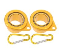 DECHOUS Anneaux de Fixation pour Mât de Drapeau en Alliage d'Aluminium Doré Rotation 360° Diamètre 27 CM Lot de 2 Pièces Anti-Nœuds pour Jardin Bateau et Camping