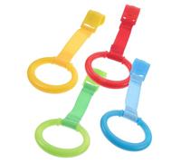 DECHOUS Anneaux De Traction Pour Bébé Debout 4 Pcs Colorés, Légers Et Solide, Aide à L'apprentissage Marche, Accessoire Sécurisé Pour Lit Et Chambre D'garçon Et Filles, Adaptés Aux Tout-petits