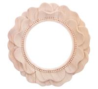 DECHOUS Applique Décorative Circulaire en Bois Sculpté Non Peint Vintage Cadre Photo Sculpté en Bois Massif Cadre Mural Européen pour Décoration Intérieure Mariage et Miroir Circulaire