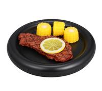 DECHOUS Assiette à Salade Design Unique Multifonctionnelle en Céramique Noire Facile à Nettoyer, Repas Quotidiens en Famille