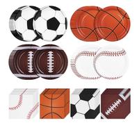 DECHOUS Assiettes en Papier Thème Sports pour Banquets et Fêtes de Match | Papier Robuste, Graphismes Vibrants, pour Plats Principaux, Collations et Desserts Lors de Réceptions Sportives