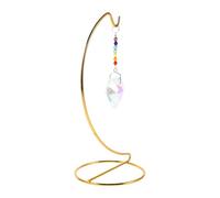 DECHOUS Attrape-Soleil en Prisme de Cristal avec Support Métallique Doré, Décoration de Table Cœur 45 Cm X 23 Cm, Créateur D’Arc-en-Ciel Feng Shui pour Bureau et Intérieur