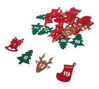 DECHOUS Autocollants de Noël Numérotés en Feutre 24 Pièces pour Calendrier de L'Avent Étiquettes Autocollantes de Compte à Rebours Décorations Polyvalentes pour Paquet Présents et