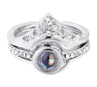 DECHOUS Bague de Projection je T'aime en 100 Langues, Argenté