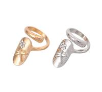 DECHOUS Bagues à Ongles Charme 2 Pièces Taille Unique Alliance Alliage Doré Argenté Femme Nail Art Décoration Ongles Accessoire Soirée Élégante