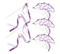 DECHOUS Baguettes de Fée en Ruban Coloré avec Clochettes Lot de 24 Pièces Étoiles Scintillantes en Dentelle Baguettes Magiques Légères pour Mariage Fêtes et Demoiselles D’Honneur