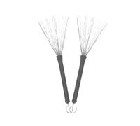 DECHOUS Balais Métalliques pour Batterie Jazz 2 Pièces en Acier Inoxydable Manche Long Rétractable, Brosse Spéciale Percussion pour Instrument de Musique, Accessoire pour Batteurs