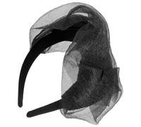 DECHOUS Bandeau Bibi Vintage Noir Petit Taille Léger pour Femmes Soirée Bal Mariage Accessoire Coiffure en Plastique et Tissu