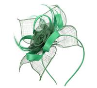 DECHOUS Bandeau de Tête Paon Vert pour Femme Chapeau de Résille pour Banquet ou Thé Coiffe de Mariée Accessoire de Cheveux Style Victorien