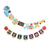 DECHOUS Bannière de Bienvenue pour Fête de Rentrée Scolaire Ornement à Suspendre en Papier Décoratif Ensemble 1 Pièce pour Aménagement de Scène de ournitures de Fête Éducative