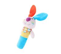 DECHOUS Bébé à Saisir Interactif en Peluche Bleu et Orange Hochet Éducatif pour Coordination Œil-Main de Préhension de Lapin Adapté aux Tout-Petits Jouets pour Bébés à Poignée