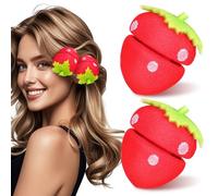DECHOUS Bigoudis Éponge de Fraise 18 Pièces pour Boucles Naturelles sans Chaleur, Matériau Mousse Douce, pour Usage Quotidien et Voyage