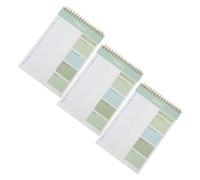DECHOUS Bloc-notes de Planification Quotidien à Spirale Vert, 3 Carnets de 52 Feuilles, Outil Portable en Papier pour École et Travail, Gestion du Temps